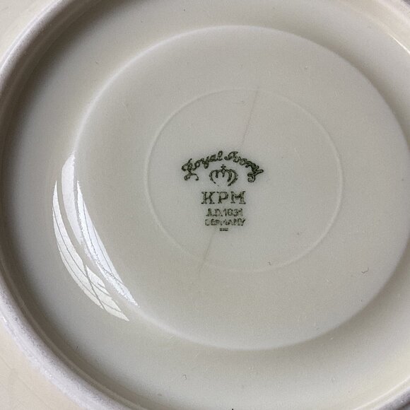 Set 6 Vintage KPM Royal Ivory Floral Turquoise Blue Demitasse Saucer 6 Pc - Picture 7 of 12